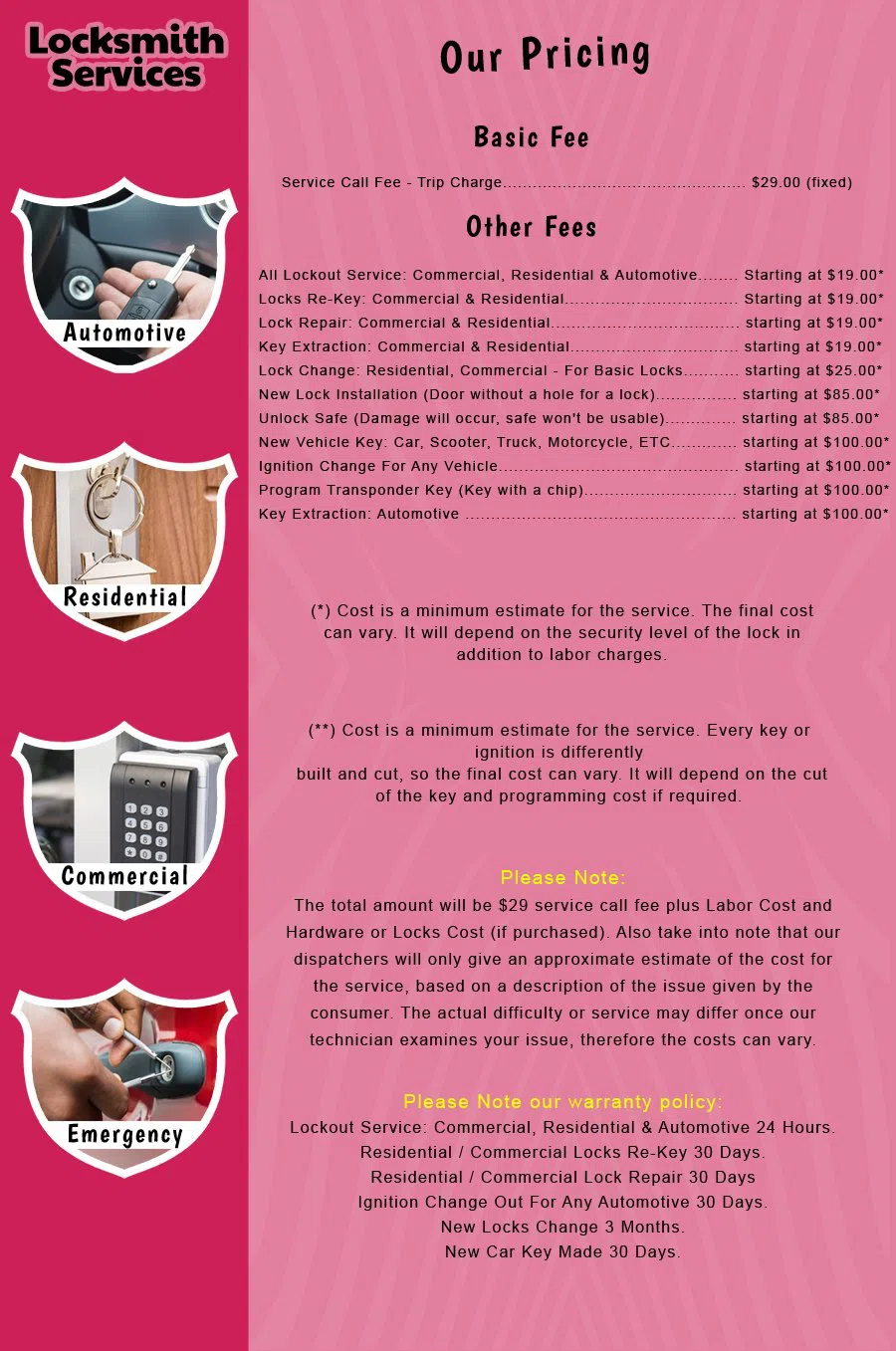 Ridgefield Park NJ Locksmith Store Ridgefield Park, NJ 201-383-9144 - price-list-c-18